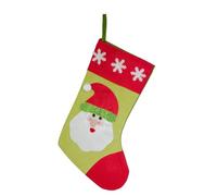Chaussette Noël, Décoration Cheminée, Père Noël, Grand | Polyester, feutre, motifs festifs, Père Noël, bonhomme neige, renne, pour les fêtes