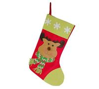 Chaussette Noël Décoration Cheminée, Renne, Grand | Polyester avec feutre - motifs festifs - Père Noël - bonhomme neige - renne - pour les fêtes - pour la maison