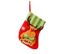 Chaussette Noël en Tissu Cartoon, Renne | Tissu non-tissé, style cartoon, pour cheminée sapin murs, décoration festive, pour le salon, pour les fêtes