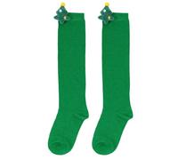 Chaussette Noel Femme Homme, Chaussettes De Noel Femme, Chaussettes Hautes De Noël pour Filles Au-Dessus du Genou Chaussettes Hautes Extra Longues À Rayures Père Noël Bas De Bottes Longues (P, A)