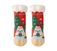 Chaussette Noel Femme Homme, Chaussettes D'Hiver Douillettes, Doublées De Laine D'Agneau Épaisse, Montantes Jusqu'Aux Genoux Pour Un Confort Douillet Et La Joie Des Fêtes (Green2, One Size)