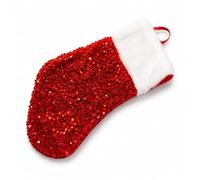 Chaussette Noël Sequin, Style Américain, Rouge, 18 * 39 | fibre polyester, décoration festive, cheminée, sac caau, style européen, sequin, esprit Noël, pour la chambre