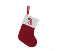 Chaussette Noël Tricotée Flocon Lettre 18x14cm Chaussette Noël(A) | Tricot doux, motif flocon, lettre alphabet, taille 18x14cm, festif