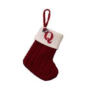 Chaussette Noël Tricotée Flocon Lettre pour déco pour arbre Chaussette(Q) | Tricot doux, motif flocon lettre, festif, pour idéal pour arbre Noël, bonbons créatif