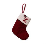 Chaussette Noël Tricotée Flocon Lettre pour déco pour arbre Chaussette(Z) | Tricot doux, motif flocon lettre, festif, pour idéal pour arbre Noël, bonbons créatif