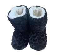 Chaussette pantoufle Pantoufles d'hiver for femmes, chaussures d'hiver, chaussettes de sol for Couple, antidérapantes, en velours épais, pantoufles de danse d'intérieur à tubes hauts(Black,43-44)