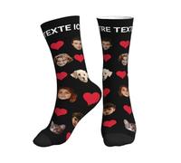 Chaussette Personnalisé avec photo, Chaussettes Femme Personnalisée photo Concevez Votre Propre Logo, cadeaux Chaussette Personnalisable de Saint-Valentin pour petit ami petite amie amoureux