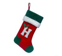 Chaussette pour déco pour fête Lettre A-Z Tissu Feutre 46cm Chaussette(H) | pour velours doux , bordure élastique, lettre brodée unique, lavable, usage annuel