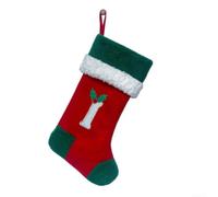 Chaussette pour déco pour fête Lettre Alphabet 46cm Chaussette(I) | pour velours doux , broderie lettre claire, bordure élastique, taille 46cm, ambiance festive