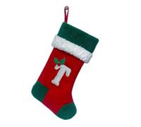 Chaussette pour déco pour fête Lettre Alphabet 46cm Chaussette(T) | pour velours doux , broderie lettre claire, bordure élastique, taille 46cm, ambiance festive