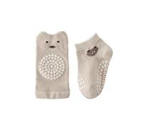 Chaussette Sans Couture Enfant Genouillères Antidérapantes pour Bébé Rampe Apprendre à Marcher Ensemble de Chaussettes Douces et Respirantes pour Bébé Garçons Filles, kaki, 1-3 ans