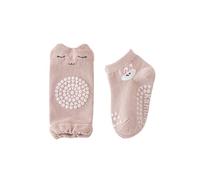 Chaussette Sans Couture Enfant Genouillères Antidérapantes pour Bébé Rampe Apprendre à Marcher Ensemble de Chaussettes Douces et Respirantes pour Bébé Garçons Filles, Violet clair, 1-3 ans