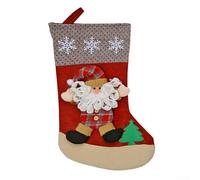 Chaussette sur le thème du Père Noël grande taille pour décoration à suspendre, spacieuse pour remplir avec des friandises et s, fabriquée à partir de tissu (E-W106)