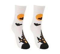 Chaussette Thermique Vintage, Chaussettes Humour Femme Fantaisie Citrouille SorcièRe Halloween Mi-Mollet Style DéContracté pour Les FêTes Costumées