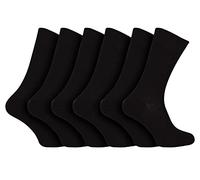 Chaussettes 100% Coton Egyptien | 6 Paires Chaussettes pour Homme Femme et Enfants (45-50, Le noir)