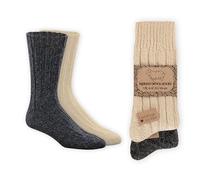 Chaussettes 100 % laine pour homme et femme - Épaisses, thermiques - Chaudes et respirantes - Chaussettes d'hiver (FR/ES, Numérique, 39, 42, Taille normale, Taille normale, Anthracite&Naturel)