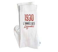 Chaussettes 1930 l'année des légendes | Socks | Taille 41-45 | Idée Chaussettes Personnalisées Cadeau Fête Original Famille Travail Départ Collègue Retraite Noël.
