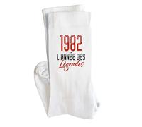 Chaussettes 1982 l'année des légendes | Socks | Taille 41-45 | Idée Chaussettes Personnalisées Cadeau Fête Original Famille Travail Départ Collègue Retraite Noël.