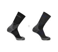 Chaussettes Salomon X Ultra Access Crew 2-Pack noir gris foncé - M