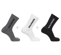 Chaussettes Salomon Everyday Crew 3-Pack gris foncé blanc noir - L
