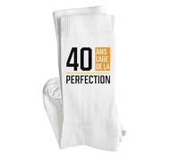 Chaussettes 40 ans l'age de la perfection | Socks | Taille 41-45 | Idée Chaussettes Personnalisées Cadeau Fête Original Famille Travail Départ Collègue Retraite Noël.