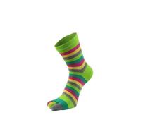 Chaussettes 5 Doigts Chaussettes courtes arc-en-ciel à 5 doigts for femmes, en coton, rayures colorées, tendance, absorbant la transpiration, idéales for les quatre saisons(1 Pair green)