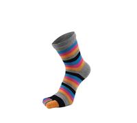Chaussettes 5 Doigts Chaussettes courtes arc-en-ciel à 5 doigts for femmes, en coton, rayures colorées, tendance, absorbant la transpiration, idéales for les quatre saisons(1 Pair grey)