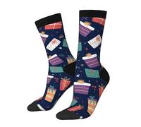 Chaussettes à motif sans couture pour homme et femme, style sport décontracté, mi-mollet, idéales pour la course à pied ou la course à pied. Coffret cadeau de Noël. Chaussettes de sport et décontracté