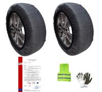 Chaussettes À Neige pour Pneu 215/65 R16 Cercle 16 Mesure XL 1 Couple Homologue sur Routes ENNEIGÉES ET VERGALES KIT DE SÉCURITÉ Couverture Neige pour PNEUS DE Voiture 2 PIÈCES avec Texture 3D
