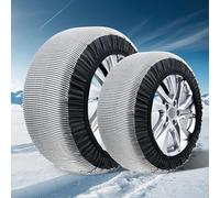 Chaussettes à Neige Textile Homologué EN 16662-1,Chaînes à Neige Textiles Homologuées et Haute Sécurité - Kit de 2 Chaînes pour Voitures + Gants (Gris Foncé, XXL)