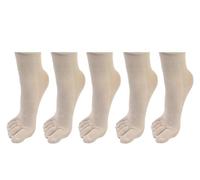 Chaussettes A Orteils 5 paires de chaussettes longues à cinq orteils for hommes, chaussettes de sport décontractées, sueur, doigts séparés, bas antidérapants, Tube central, cheville(Beige-5pairs)