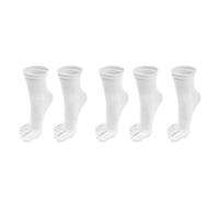 Chaussettes à Orteils 5 Paires De Chaussettes Longues À Cinq Orteils For Hommes, Chaussettes De Sport Décontractées, Sueur, Doigts Séparés, Bas Noirs Et Blancs, Tube En Coton À La Cheville(White)