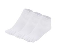 Chaussettes à orteils en coton 99% Taille 39-43/77% Taille 44-46 pour homme - Tige courte - Hauteur de la cheville - Chaussettes à cinq doigts - M907, Blanc x 3, 44-46