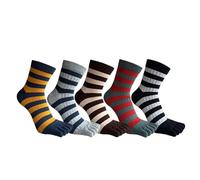 Chaussettes à Orteils Lot de 5 paires de chaussettes courtes à cinq doigts for homme, en coton, à rayures, élastiques, respirantes, idéales for les soirées, toutes saisons(Color 6)