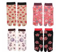 Chaussettes à orteils Tabi colorées à deux doigts pour femmes et filles