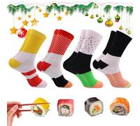 Chaussettes à sushi pour hommes, thon, saumon, maki, boîte à amusantes, accessoire de démarrage de conversation, colorées en coton