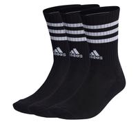 adidas Mixte enfant 3-Stripes Cushioned Crew Socks 3 Pairs, Black/White, 6-7 Years