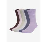 adidas Mixte CUSHIONED CREW SOCKS 6 PAIR PACK, Aurora Ruby/Preloved Violet/Powder Plum/Light Grey Heather, 10.5-12.5