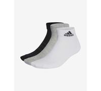 adidas Mixte Cushioned Sportswear Ankle Socks 3 Pairs, Medium Grey Heather / White / Black, 13-14.5