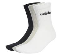 Adidas Chaussettes Linear Crew – 6 paires rembourrées mixte Gris moyen chiné/Blanc/Noir 34-36