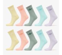 Chaussettes adidas Trefoil Crew Socks 10-Pack Silver Green/ Glow Pink/ Semi Flash Aqua S