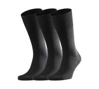FALKE homme Airport 3-Pack chaussettes respirantes régulation climatique anti-odeur laine coton fines unies élégantes couture plate aux orteils multipack lot de 3 paires