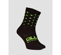 Chaussettes Ale Cycling Stars L21183460-black-fluo-yellow 36-39