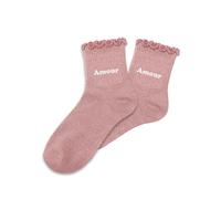 Chaussettes Amour Pour Fillette Paillettes À Feston Rose