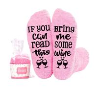Chaussettes amusantes avec inscription en allemand « If You Can Read This Bring Me Some Wine » - Pour homme et femme - Chaussettes douillettes et moelleuses - Cadeau amusant et chaud - Pour