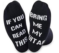 Chaussettes Amusantes Bring Me My Guitar Chaussettes Fantaisie pour Musicien - Noir - Medium
