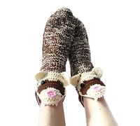 Chaussettes amusantes en tricot crocodile, chaussettes fantaisistes en forme d'alligator à tricoter, cadeaux de Noël funky (furet marron, adultes, taille unique)