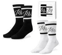 Chaussettes amusantes pour couples, cadeaux de fiançailles pour couples, anniversaire, mariage, Saint-Valentin, pour homme, femme, future mariée, fête prénuptiale, cadeau romantique Mr et Mrs Wifey