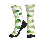 Chaussettes amusantes pour homme et femme, concombre, blanc, vert, fantaisie, chaussettes fantaisie, chaussettes folles, cadeaux uniques pour femmes et hommes