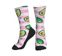 Chaussettes amusantes pour homme et femme, jolies rayures roses avocat, chaussettes fantaisie, cadeaux uniques pour femmes et hommes